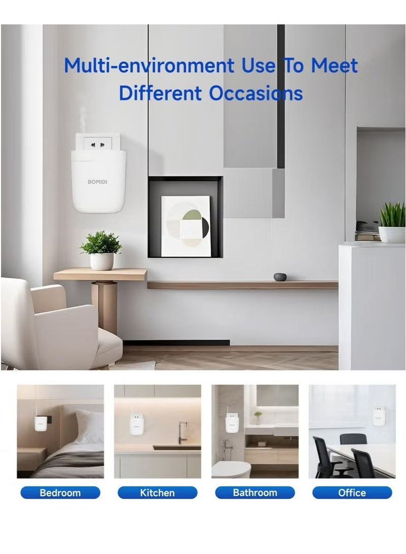 BOMIDI جهاز نشر العطور بدون ماء - موزع زيت أساسي سعة 60 مل للمنزل، المكتب، السبا، اليوغا، غرفة النوم | تحكم عبر USB وتطبيق بلوتوث | مضخة هواء فنتوري، 3 أوضاع رذاذ، هادئ للغاية (< 41 ديسيبل)، AD01-أبيض - Image 4